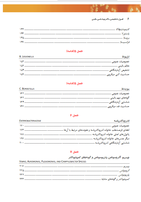 فهرست 2 کتاب اصول تشخیصی باکتری شناسی بالینی ماهون