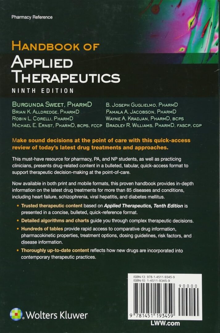 Handbook of Applied Therapeutics 2016