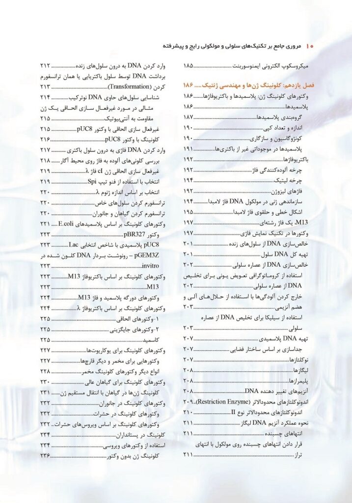 فهرست مروری جامع بر تکنیک‌های سلولی و مولکولی رایج و پیشرفته