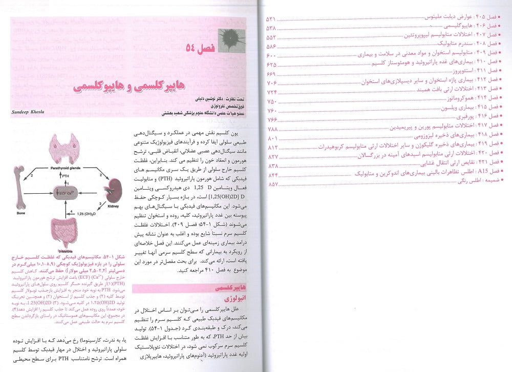 فهرست و محتوای کتاب هاریسون غدد 2022 از نشر آرتین طب