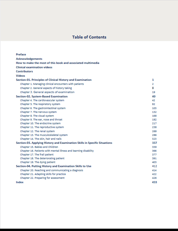 فهرست کتاب content Macleod's Clinical Examination 15th Edition | 2023 کتاب افست زبان اصلی معاینات بالینی مک لئود