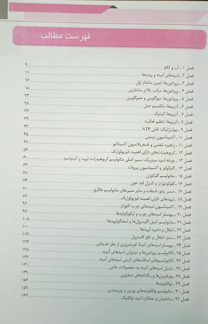 فهرست QRS | کتاب خلاصه بیوشیمی هارپر 2023 اندیشه رفیع
