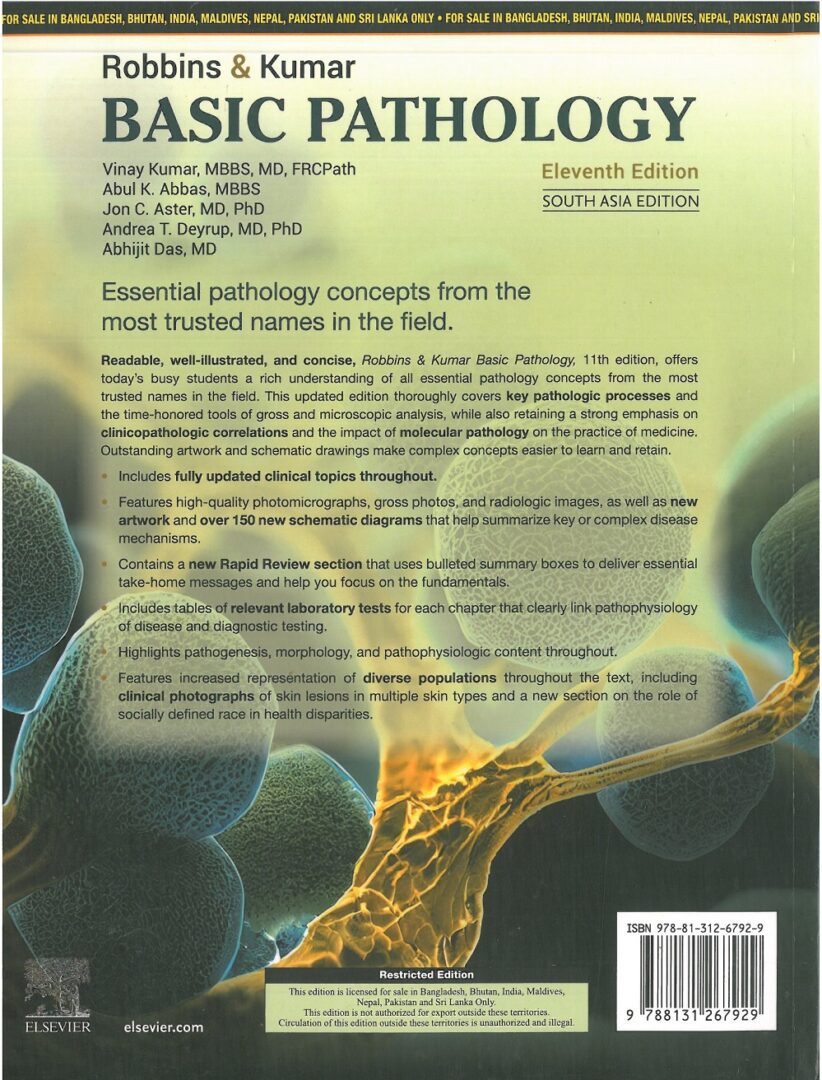Robbins & Kumar Basic Pathology 11th edition | کتاب پاتولوژی رابینز 2023