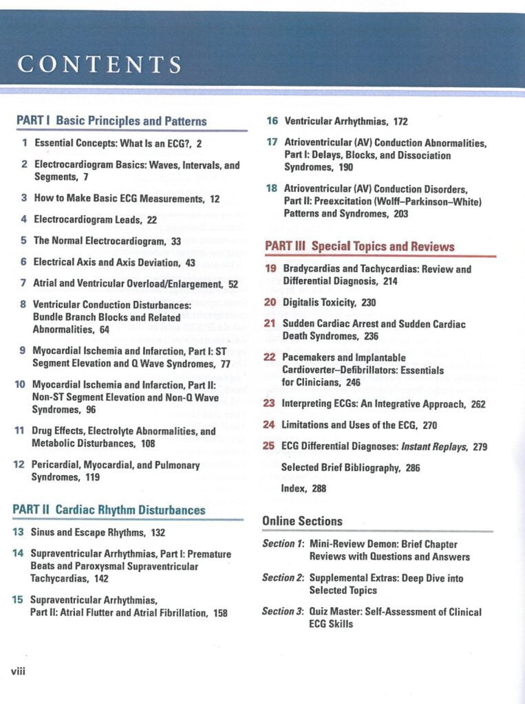 فهرست Goldberger's Clinical Electrocardiography: A Simplified Approach 10th Edition کتاب افست زبان اصلی الکتروکاردیوگرافی گلدبرگر - ویرایش 2023