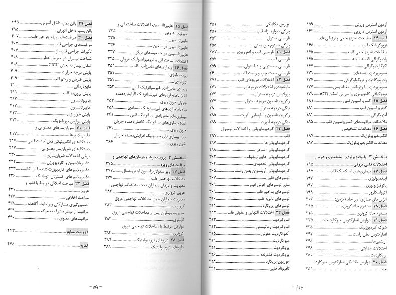 فهرست کتاب درسنامه مراقبت های ویژه قلب و عروق