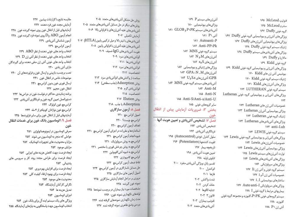فهرست 3 کتاب مفاهیم پایه کاربردی بانک خون آرتین طب