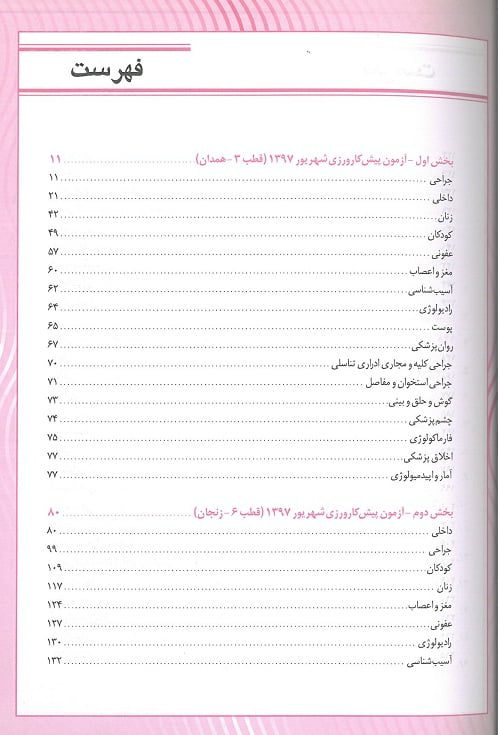 فهرست keybook پیش کارورزی شهریور 97 اندیشه رفیع