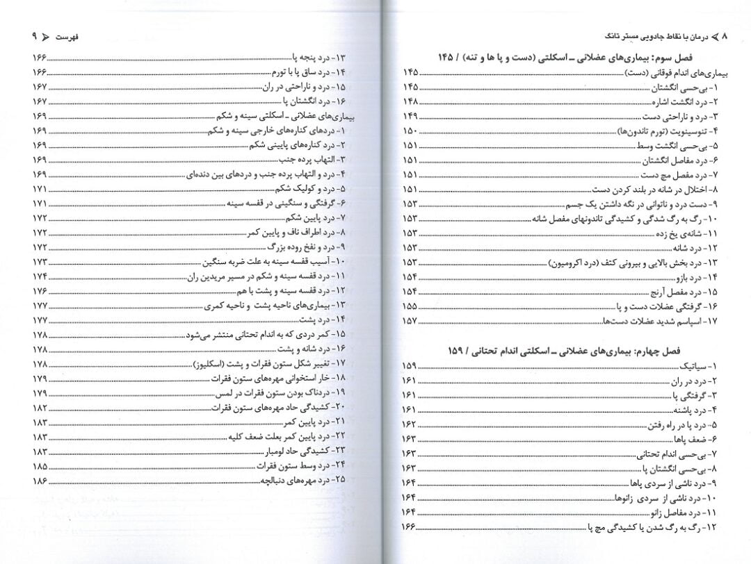 فهرست کتاب درمان با نقاط جادویی مستر تانگ 3