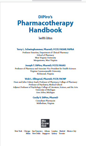 sample sample DiPiro's Pharmacotherapy Handbook - 12th Edition