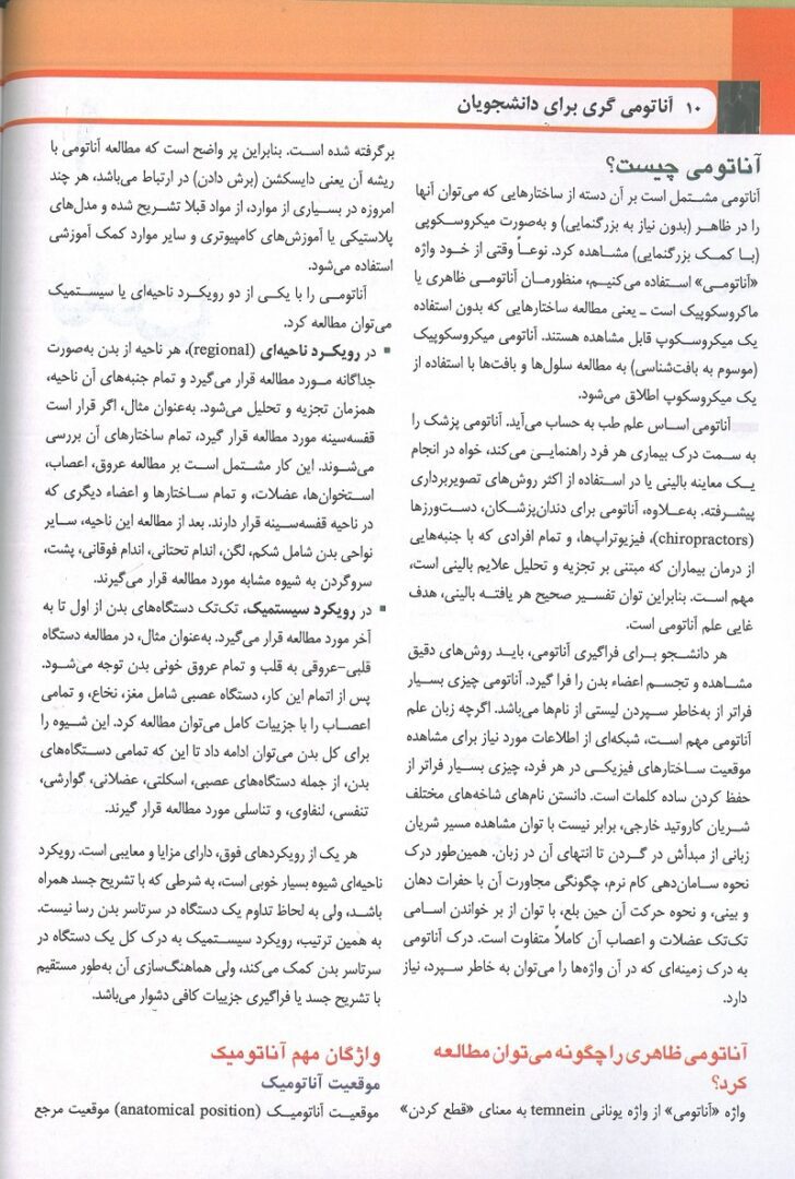 نمونه متن فارسی ترجمه کتاب آناتومی گری تنه 2024 دکتر حسن زاده