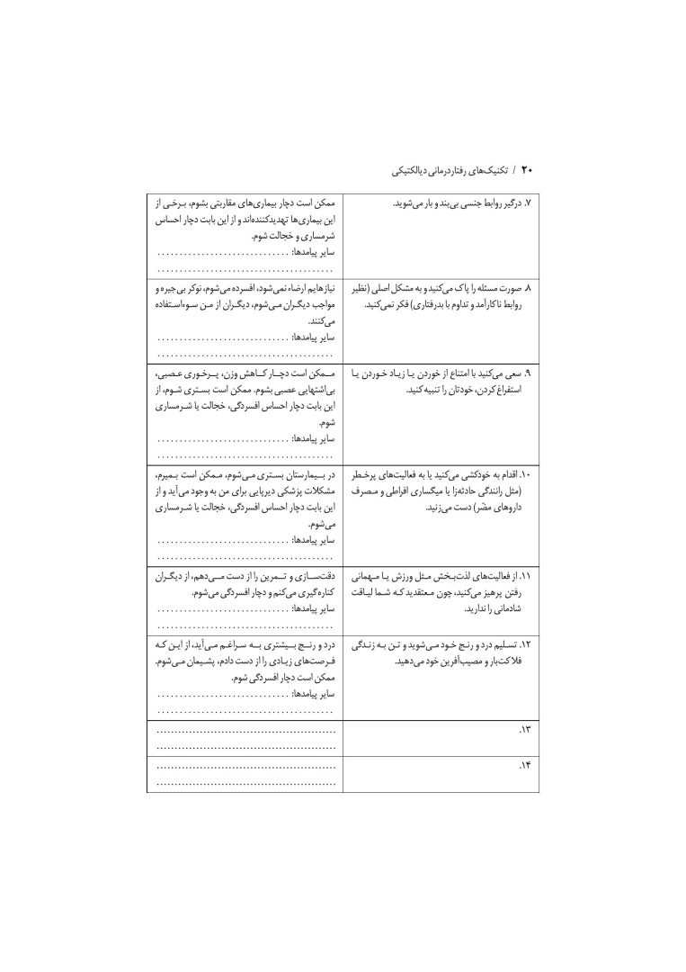 تکنیک های رفتار درمانی دیالکتیکی - صفحه 17