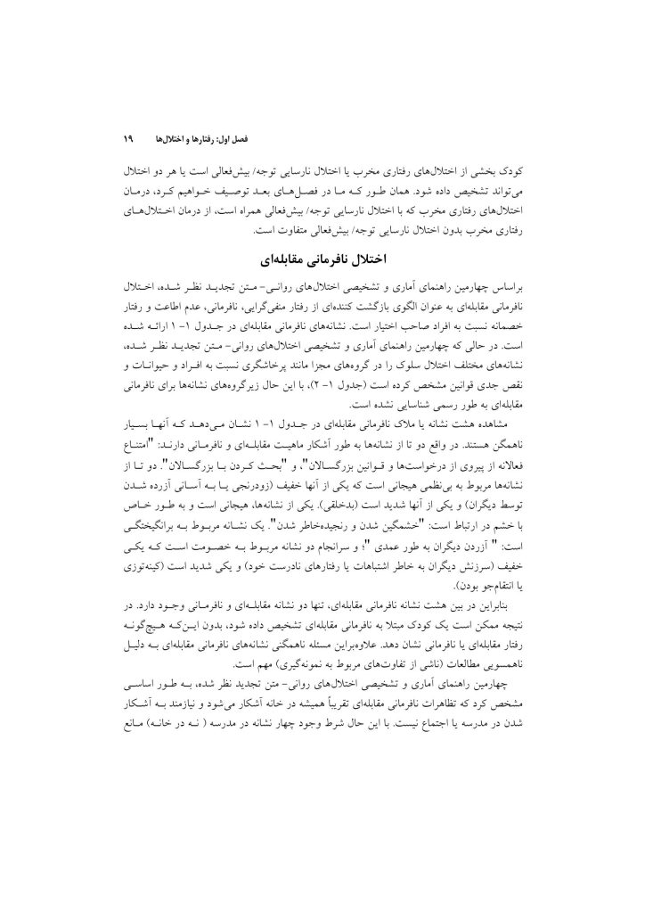 اختلال نافرمانی مقابله ای و اختلال سلوک در کودکان - صفحه 16