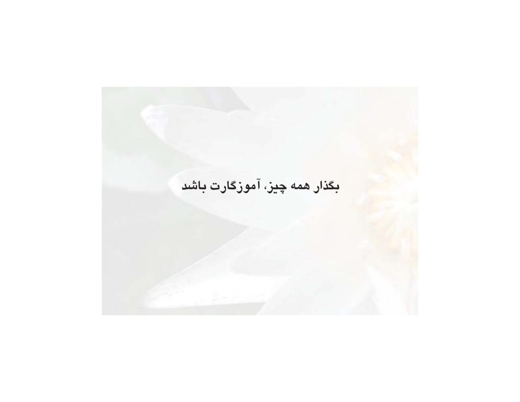 بگذار همه چیز، آموزگارت باشد - صفحه 1
