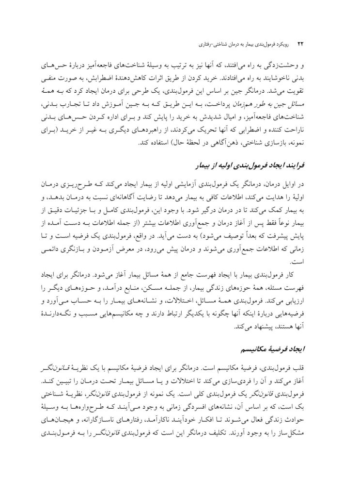رویکرد فرمولبندی بیمار به درمان شناختی-رفتاری - صفحه 17