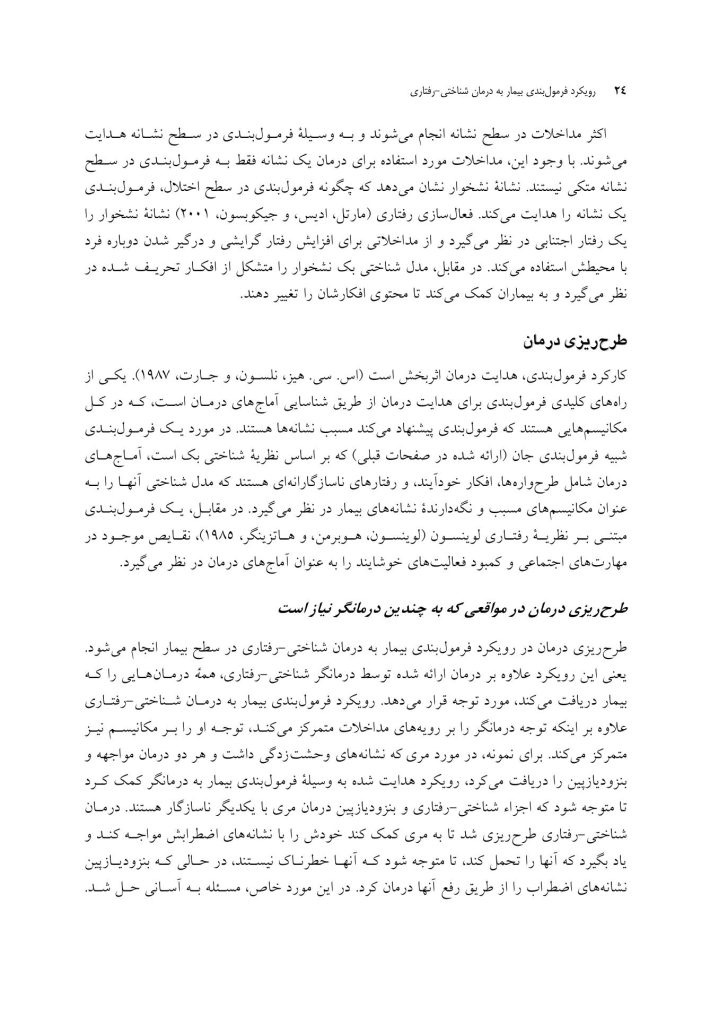 رویکرد فرمولبندی بیمار به درمان شناختی-رفتاری - صفحه 19